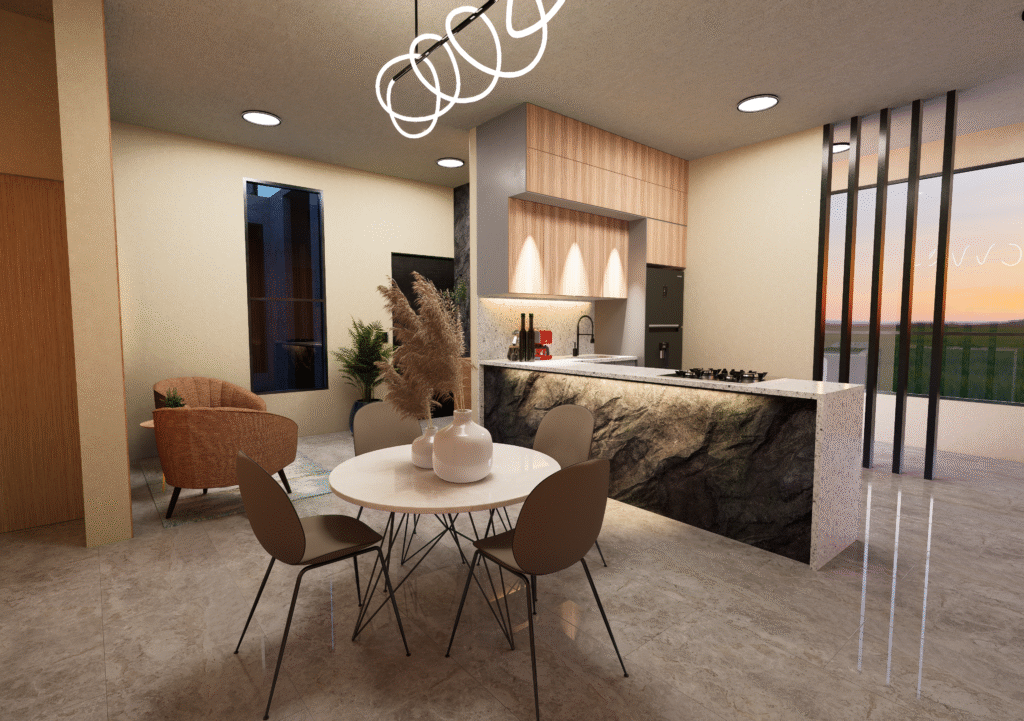 diseño interior espacial de apartamento, proyecto arquitectura en Cuenca